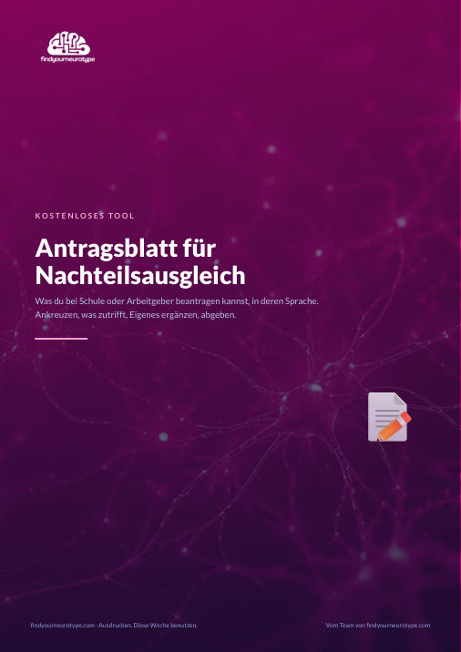Antragsblatt für Nachteilsausgleich