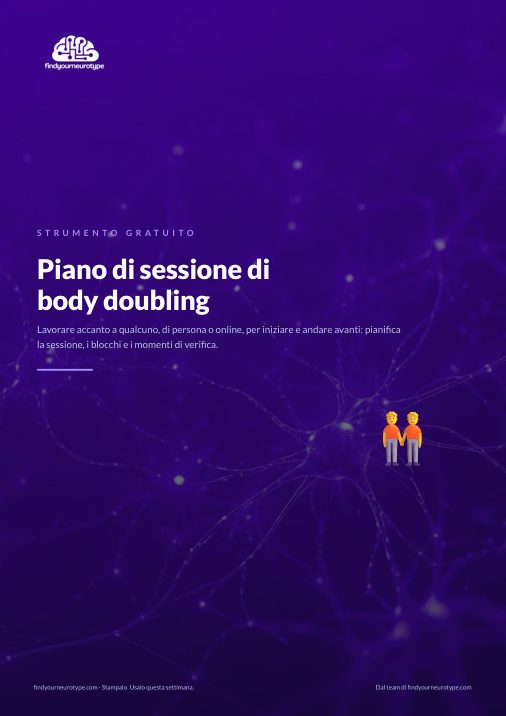 Piano di sessione di body doubling
