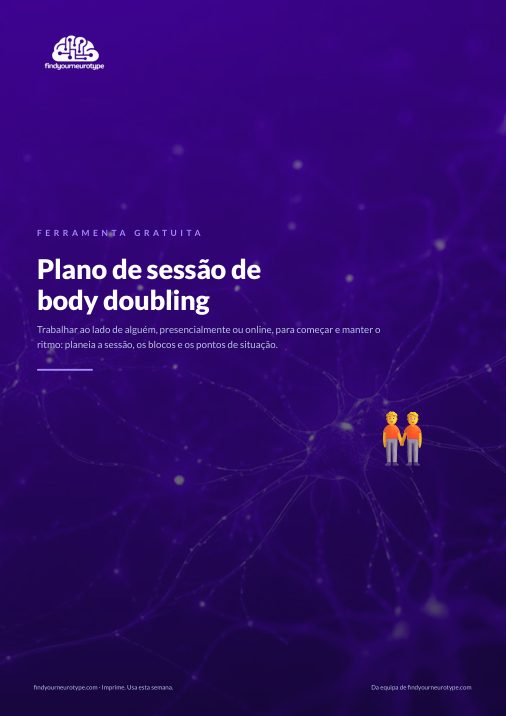 Plano de sessão de body doubling