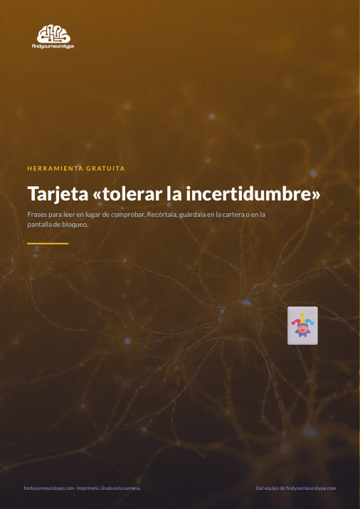Tarjeta «tolerar la incertidumbre»