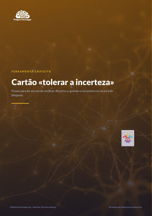 Cartão «tolerar a incerteza»