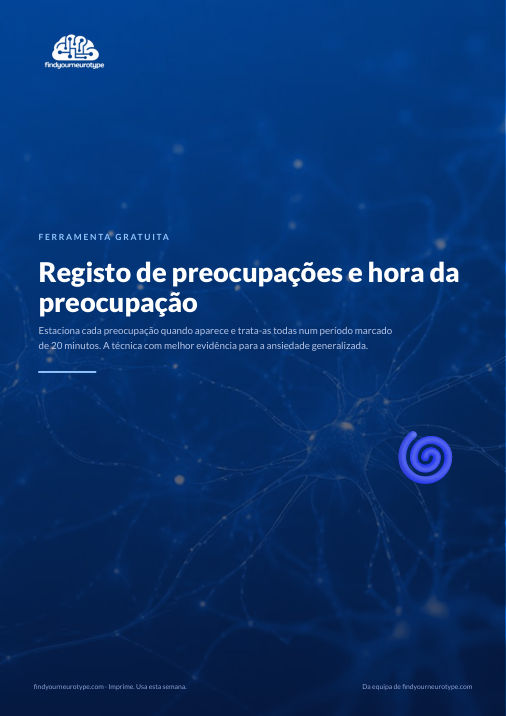 Registo de preocupações e hora da preocupação