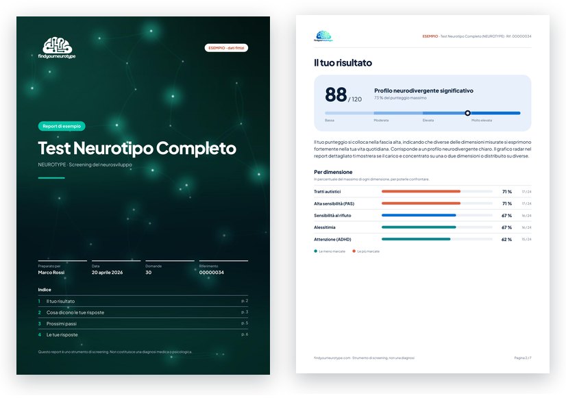 Esempio di report Neurotype